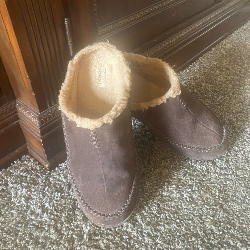 Sorel Tan Slip-On Loafers with Plush Lining